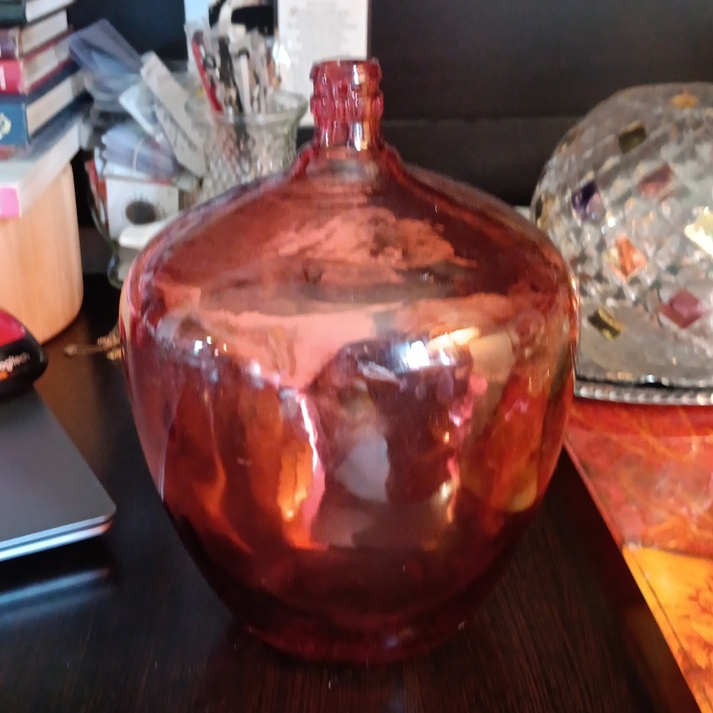 PINK GLASS WINE BOTTLE